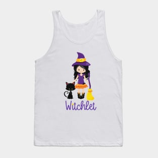 Kids Witch Design Halloween Gift Witchlet Wicca Pagan Magic Tank Top